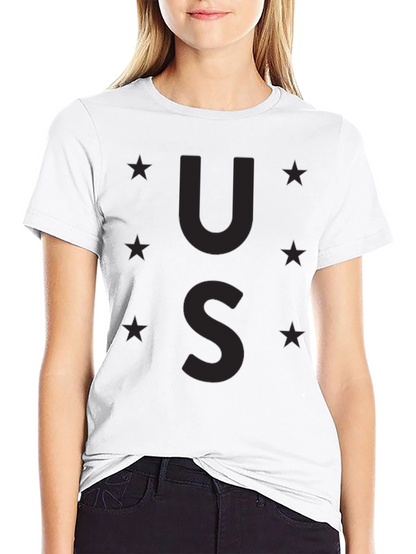 Camiseta Negra US Estrellas Casual Hombre