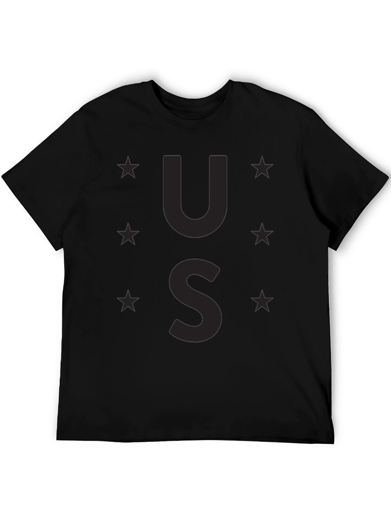 Camiseta Negra US Estrellas Casual Hombre