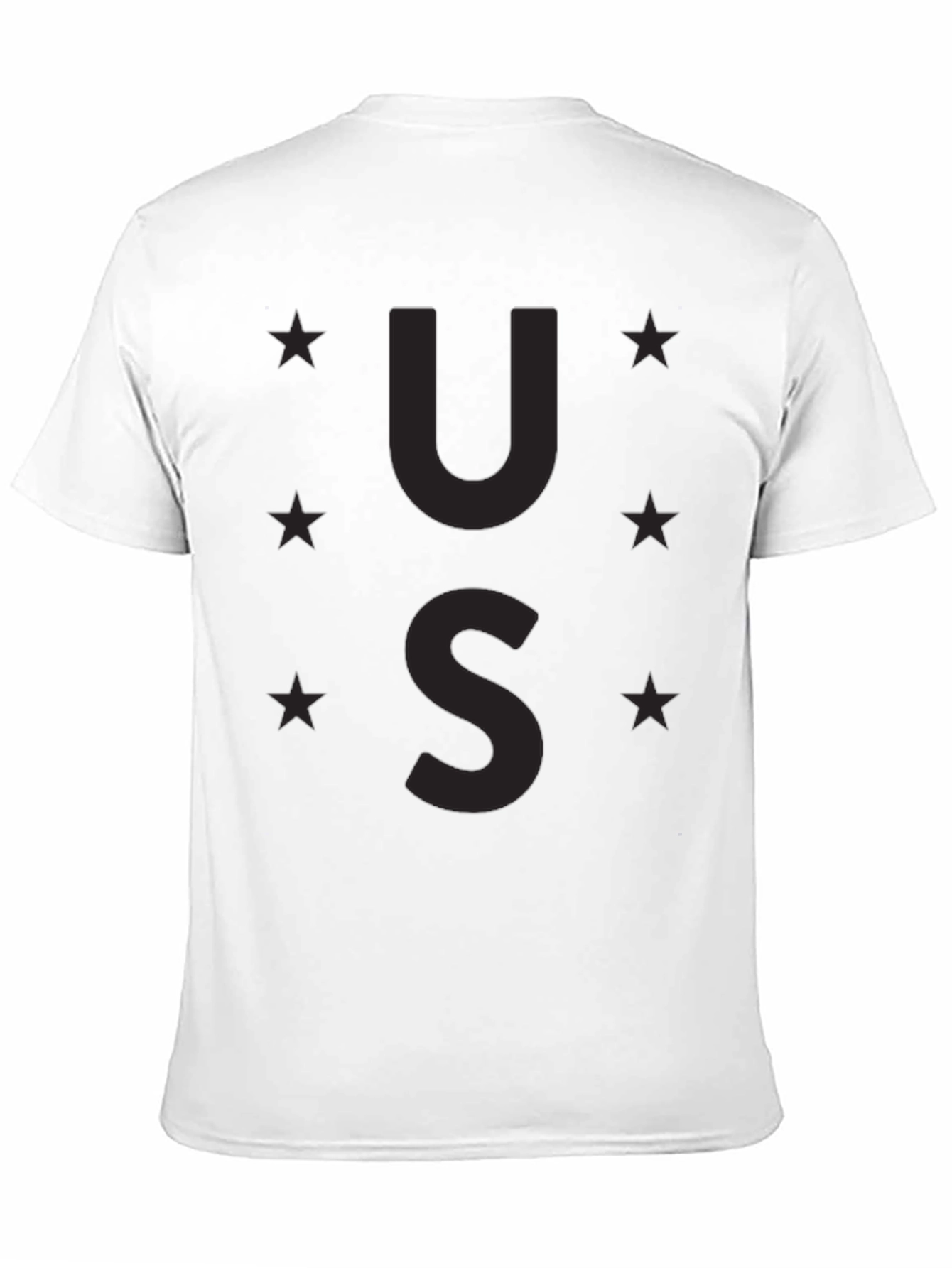 Camiseta Negra US Estrellas Casual Hombre