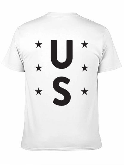 Camiseta Negra US Estrellas Casual Hombre