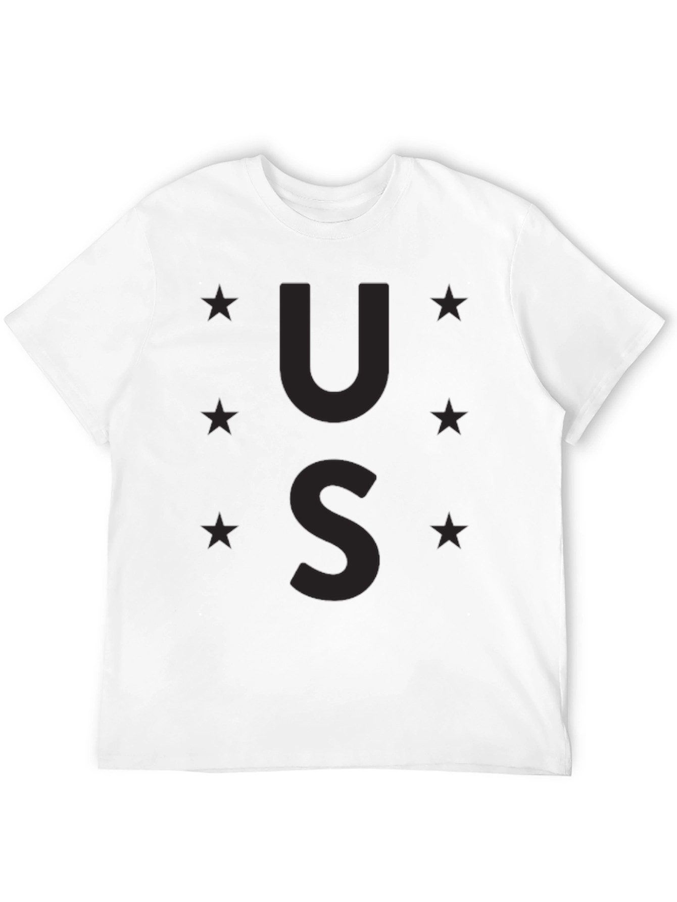 Camiseta Negra US Estrellas Casual Hombre