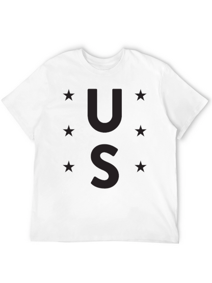 Camiseta Negra US Estrellas Casual Hombre