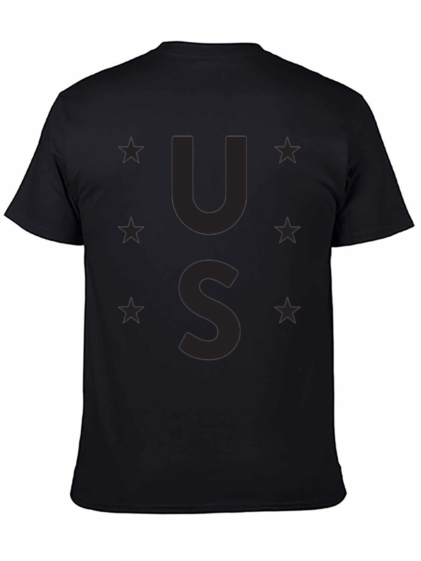 Camiseta Negra US Estrellas Casual Hombre