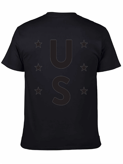 Camiseta Negra US Estrellas Casual Hombre