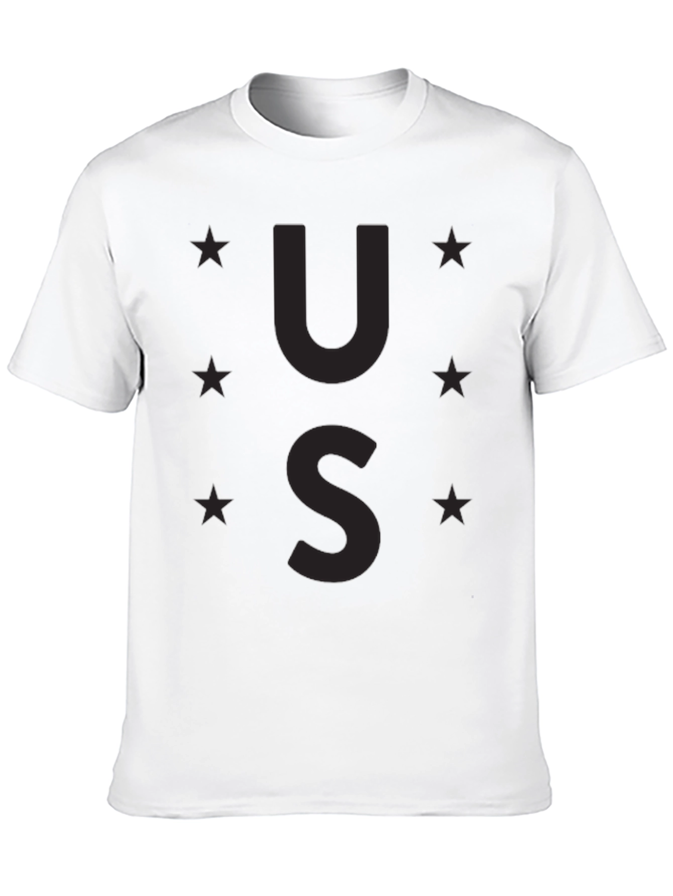 Camiseta Negra US Estrellas Casual Hombre