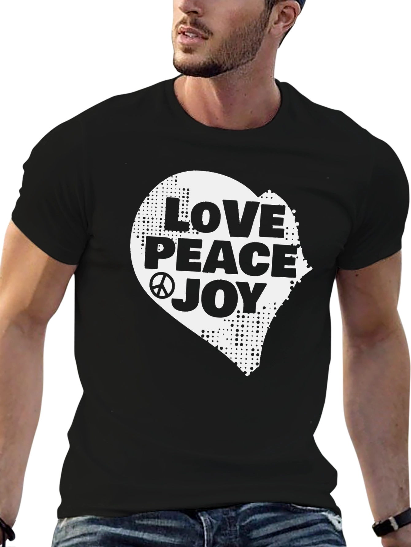 Camiseta Negra Amor Paz Alegría