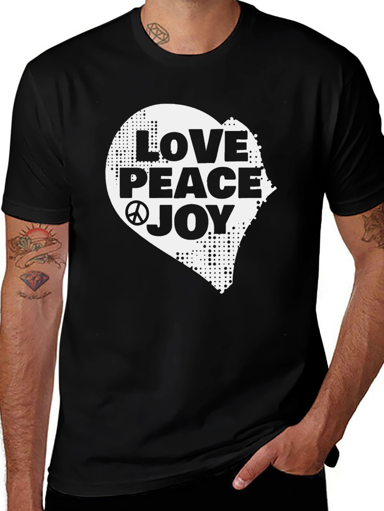 Camiseta Negra Amor Paz Alegría