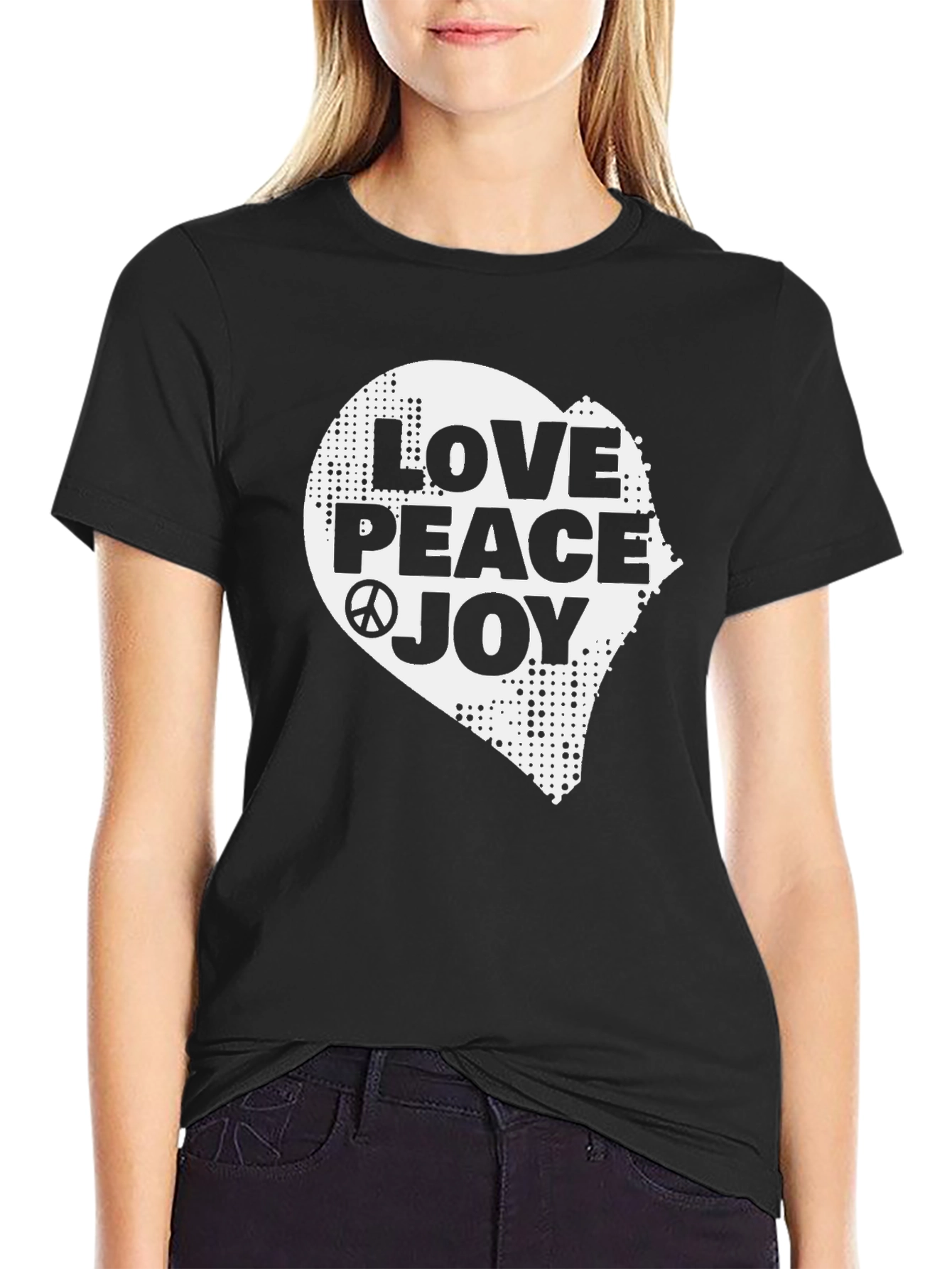 Camiseta Negra Amor Paz Alegría
