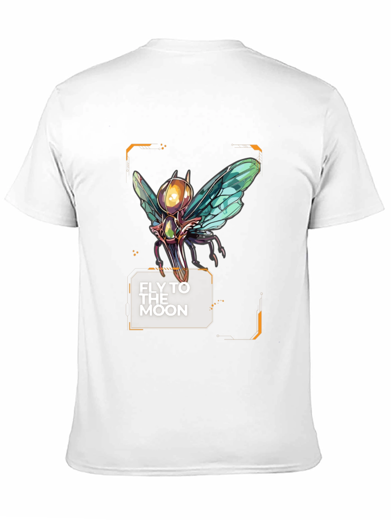Camiseta Negra Fly to the Moon con Diseño Futurista