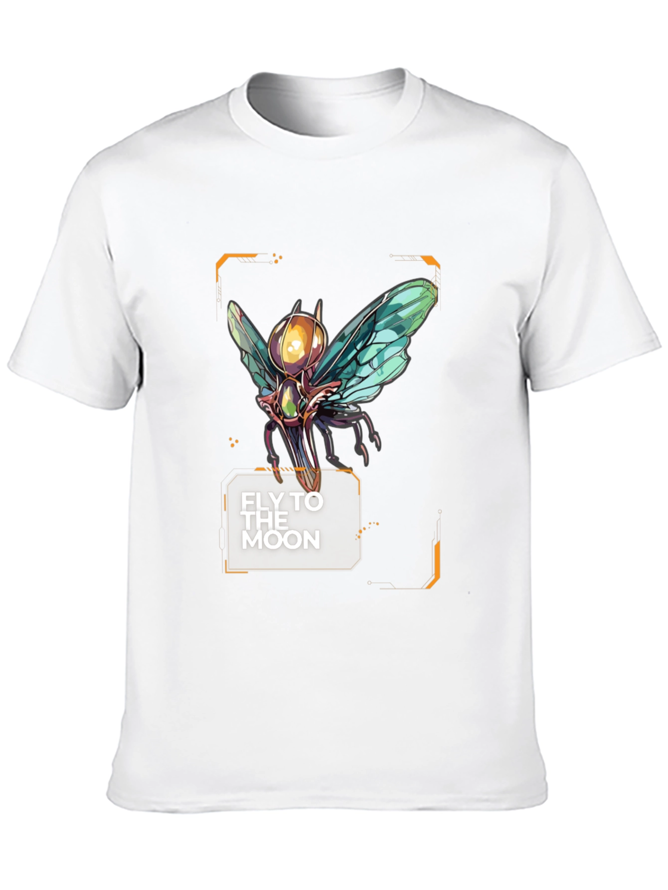 Camiseta Negra Fly to the Moon con Diseño Futurista