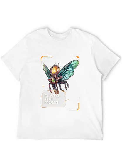 Camiseta Negra Fly to the Moon con Diseño Futurista