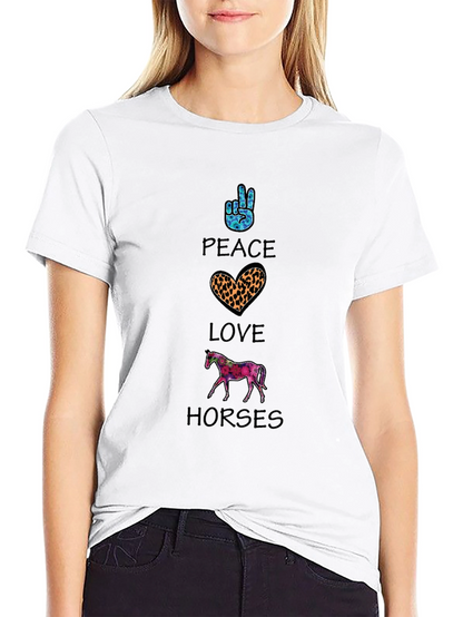 Camiseta Hombre Paz Amor Caballos Estampada