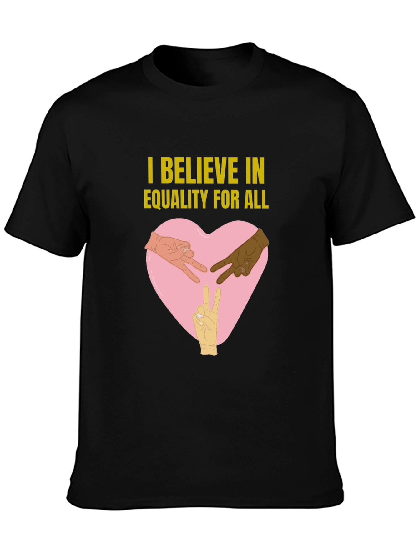 Camiseta Negra: Creo en la Igualdad para Todos