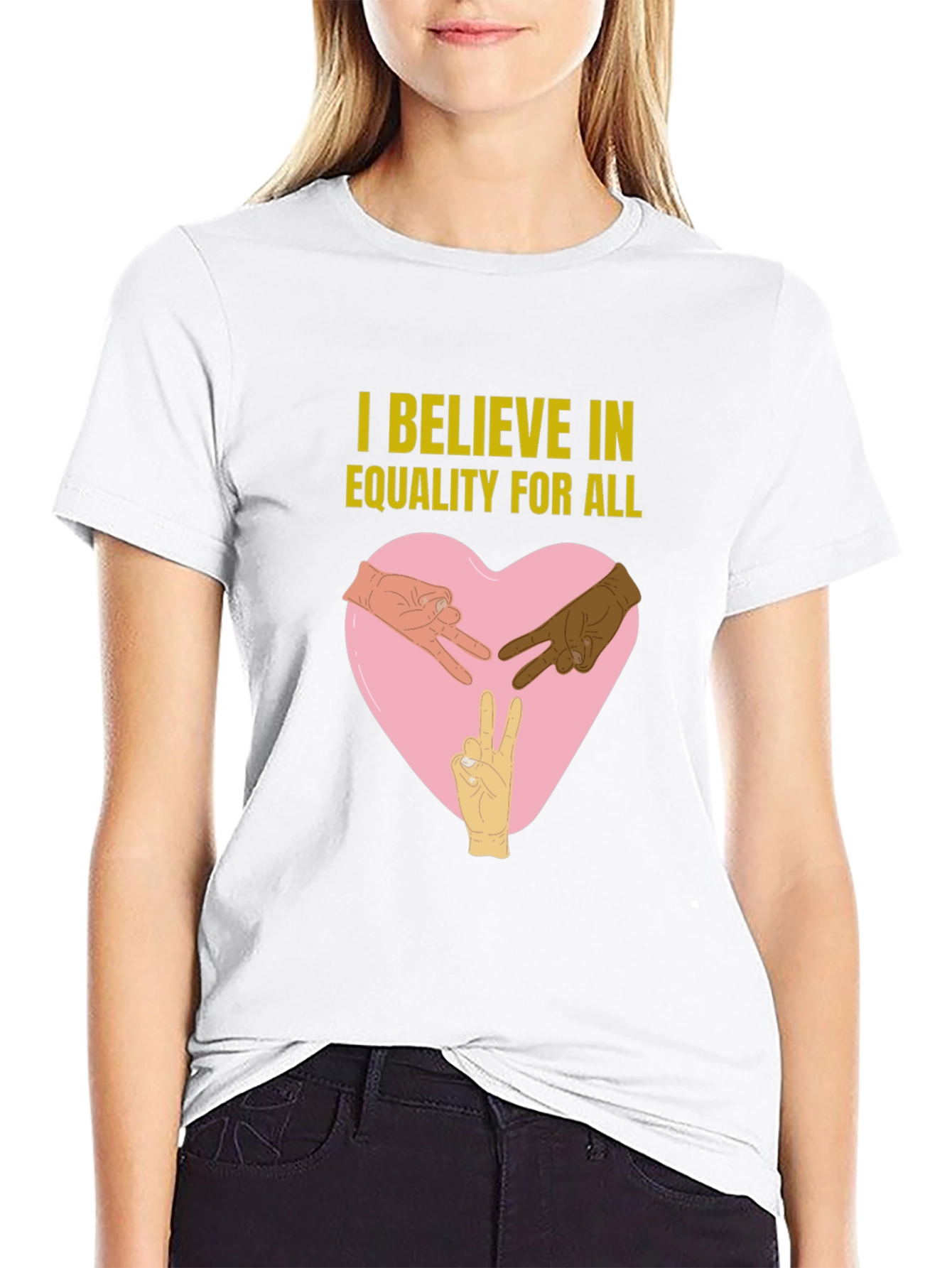 Camiseta Negra: Creo en la Igualdad para Todos