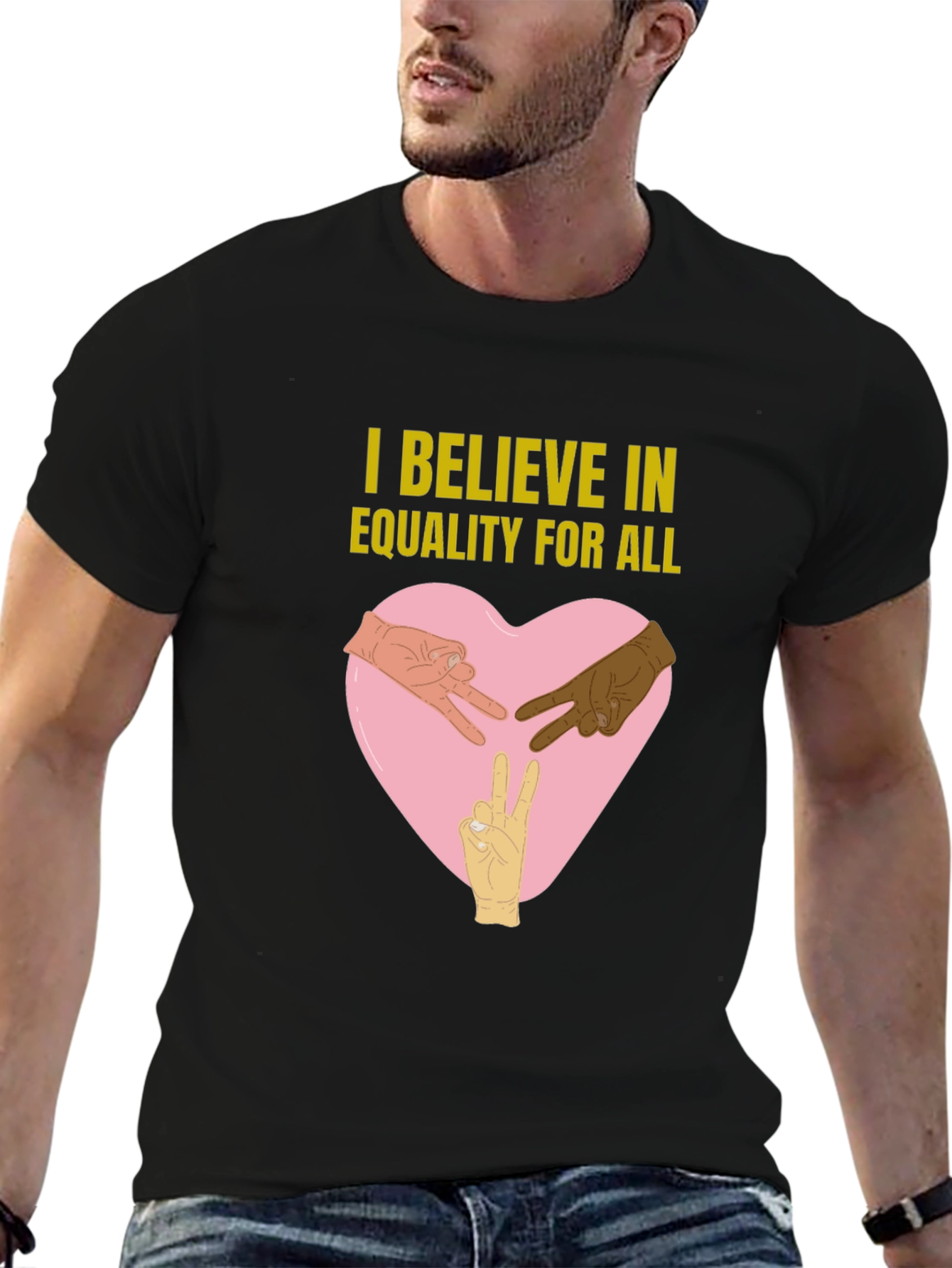 Camiseta Negra: Creo en la Igualdad para Todos