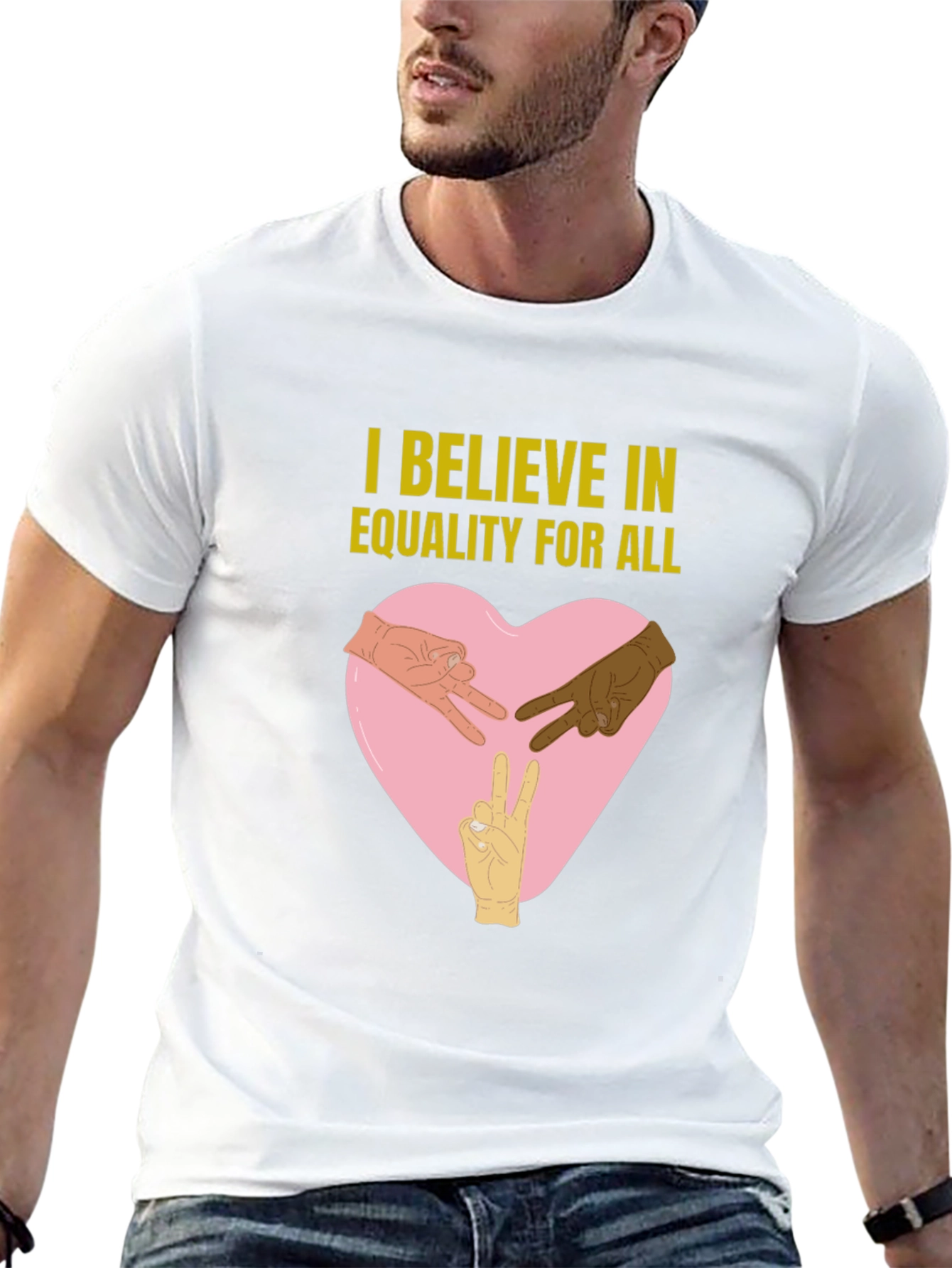 Camiseta Negra: Creo en la Igualdad para Todos