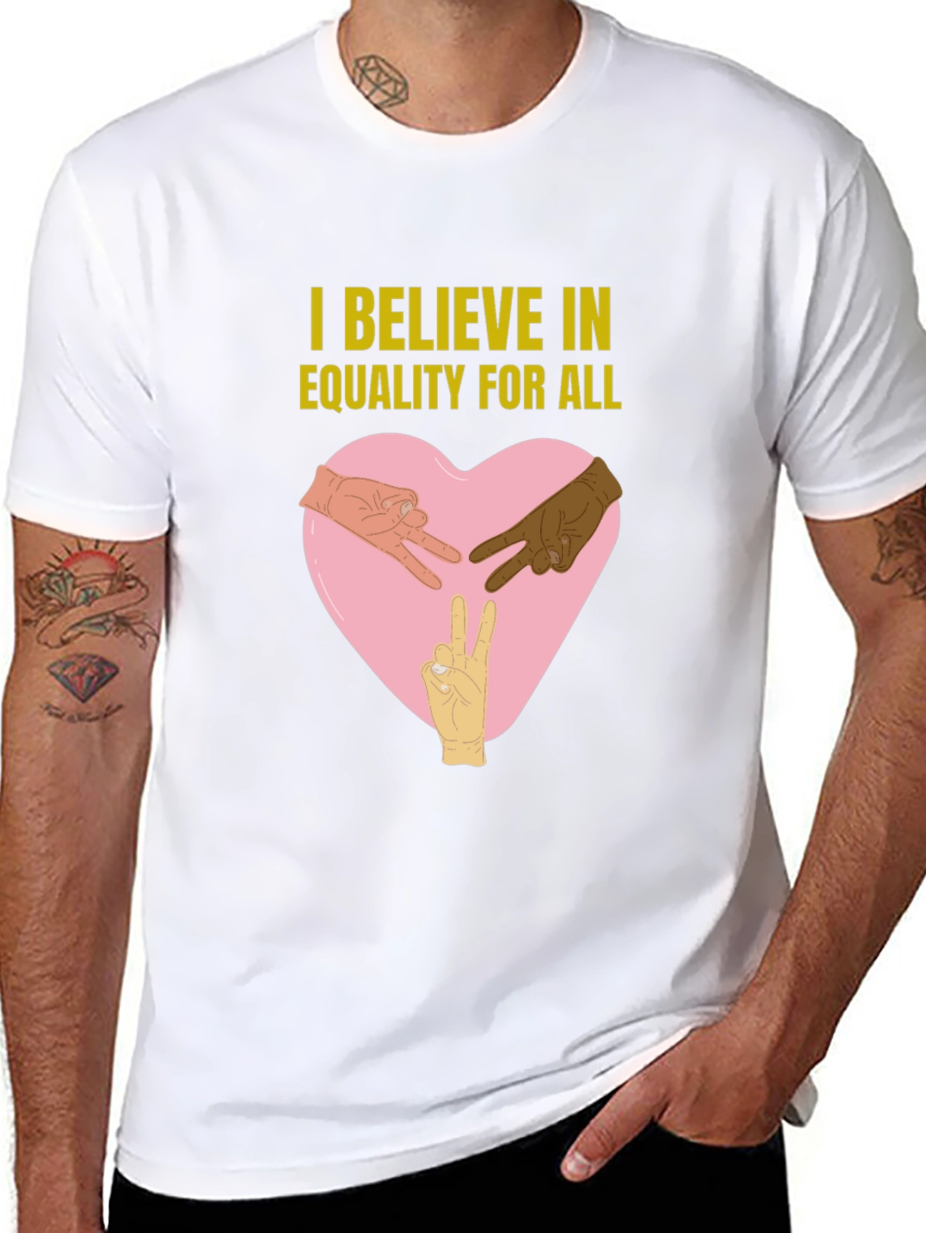 Camiseta Negra: Creo en la Igualdad para Todos