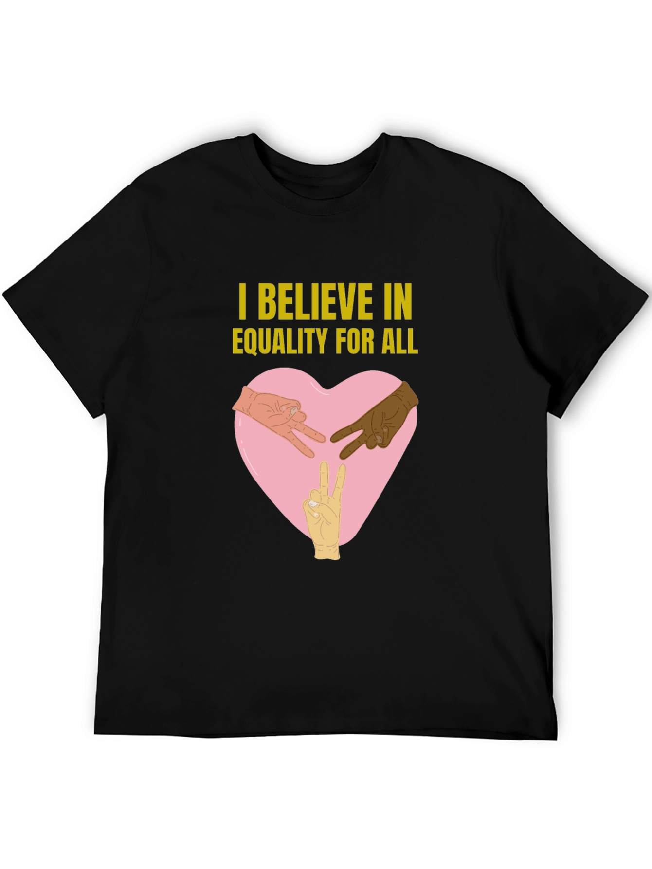 Camiseta Negra: Creo en la Igualdad para Todos