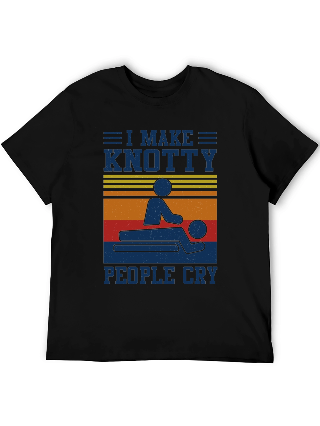 Camiseta Negra Masaje Knotty Divertida