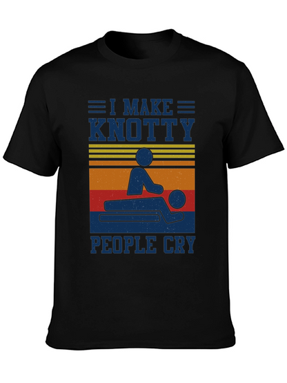 Camiseta Negra Masaje Knotty Divertida