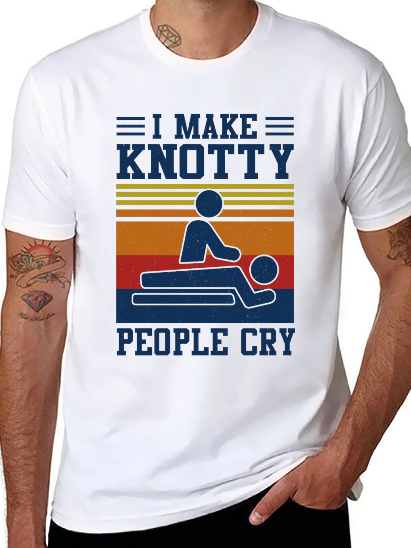 Camiseta Negra Masaje Knotty Divertida