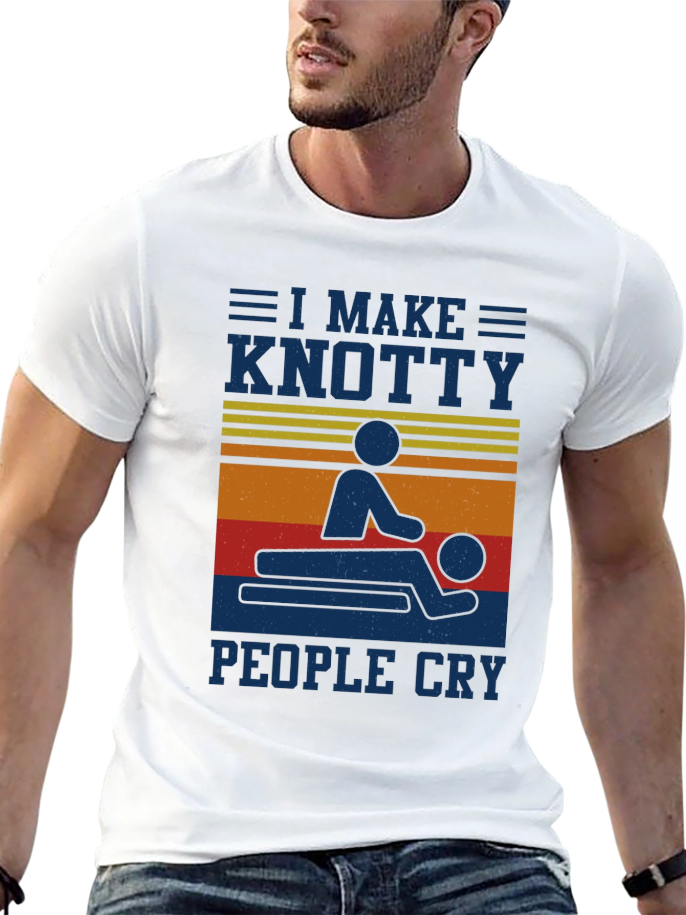 Camiseta Negra Masaje Knotty Divertida