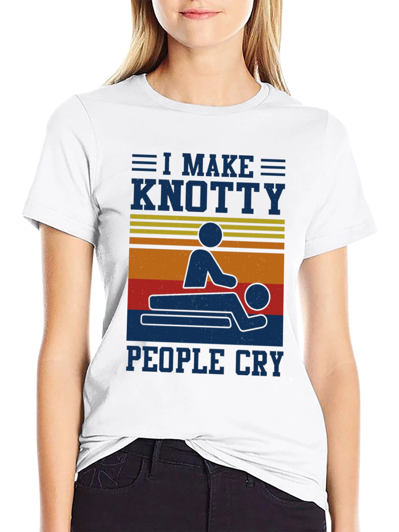 Camiseta Negra Masaje Knotty Divertida
