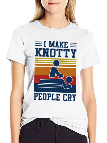 Camiseta Negra Masaje Knotty Divertida
