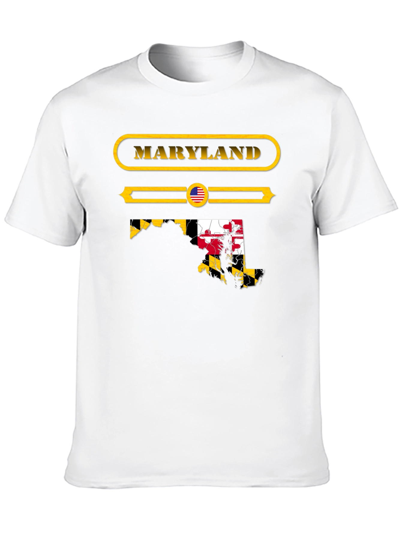 Camiseta Negra Maryland USA Diseño Gráfico
