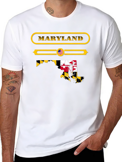 Camiseta Negra Maryland USA Diseño Gráfico