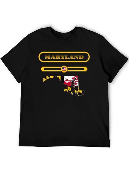 Camiseta Negra Maryland USA Diseño Gráfico
