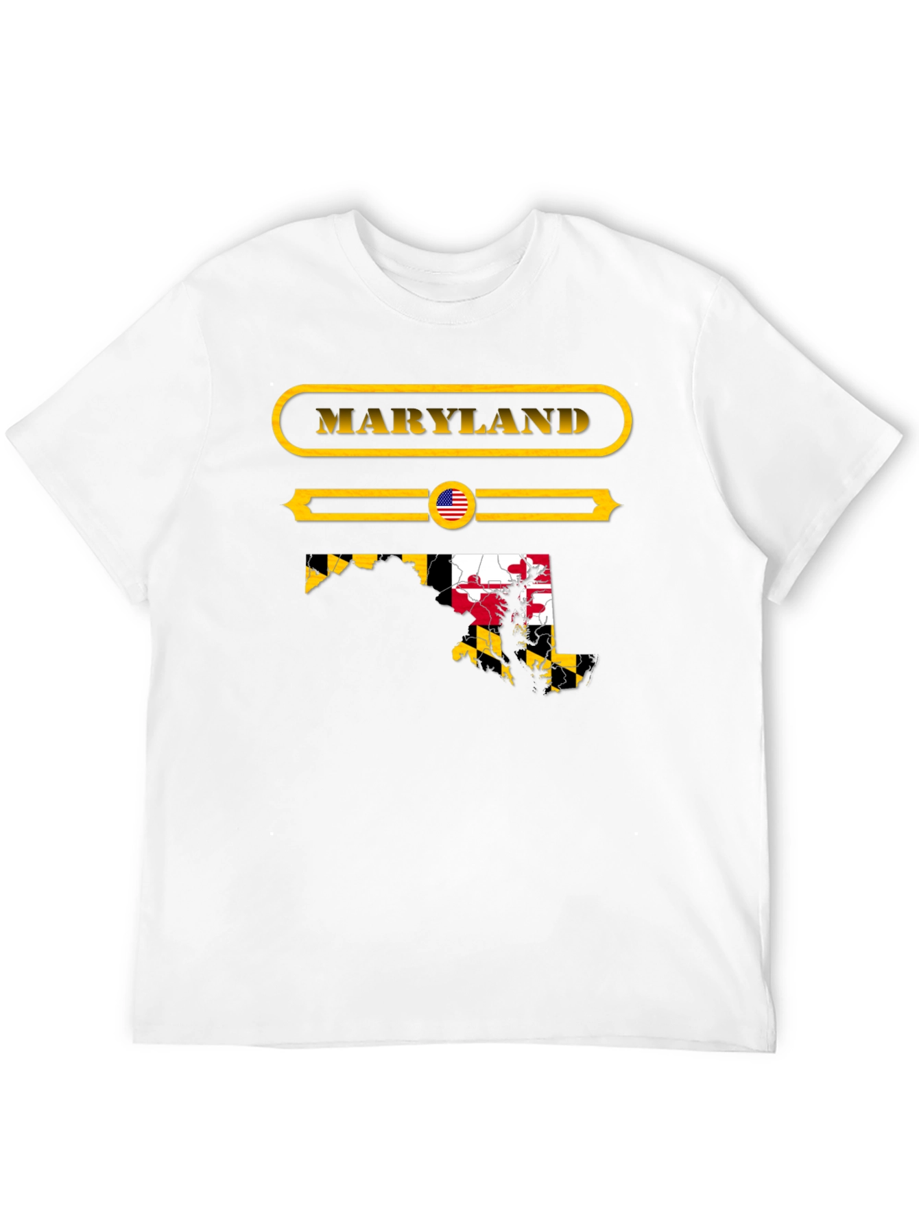 Camiseta Negra Maryland USA Diseño Gráfico
