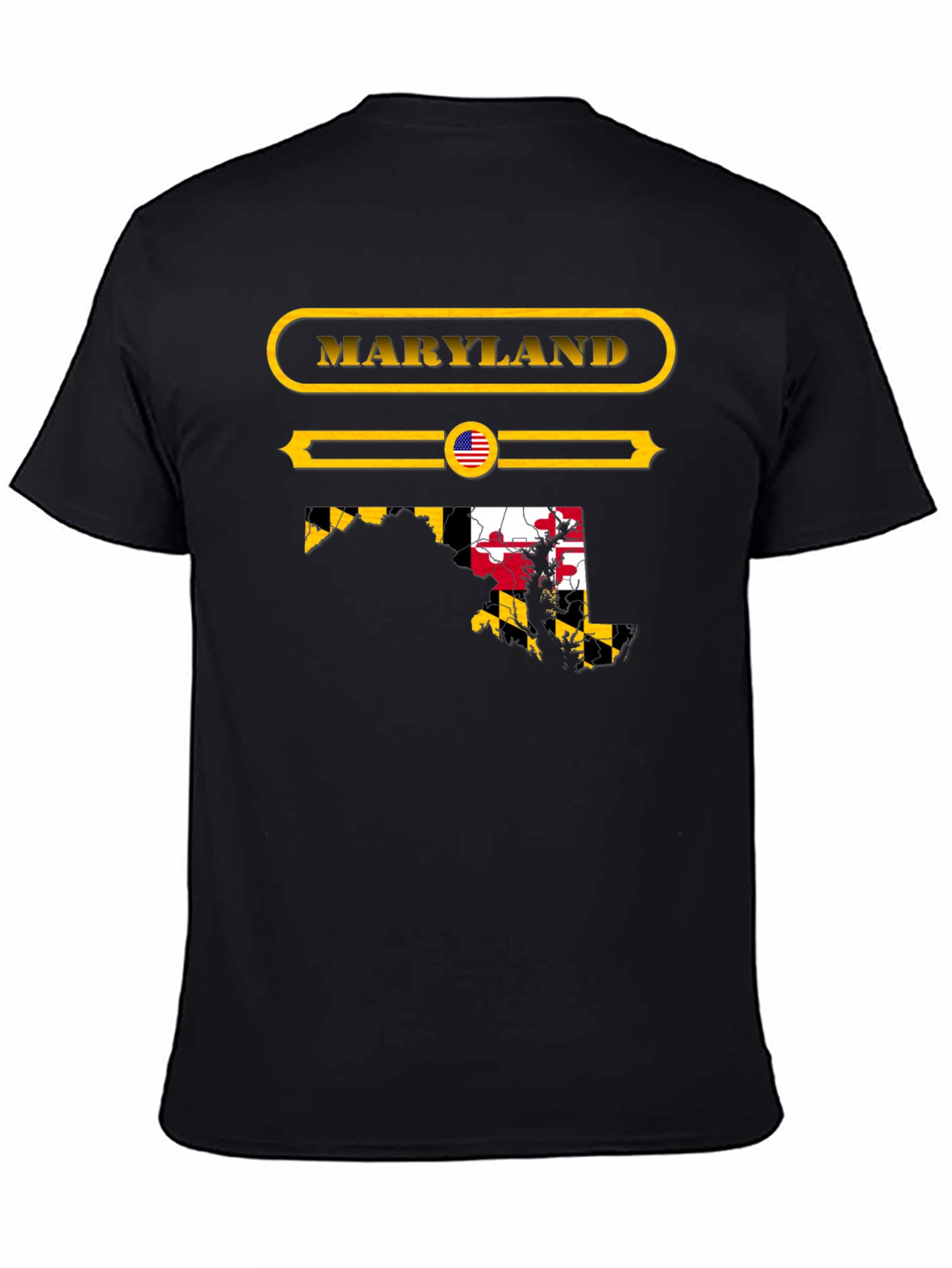 Camiseta Negra Maryland USA Diseño Gráfico