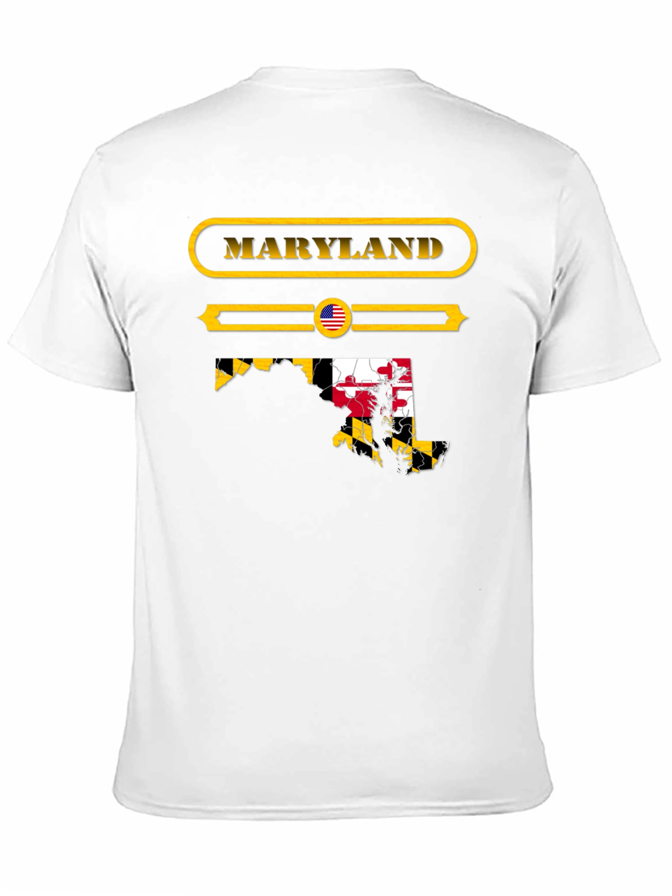 Camiseta Negra Maryland USA Diseño Gráfico