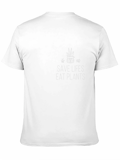 Camiseta Negra Vegan Save Lives Eat Plants