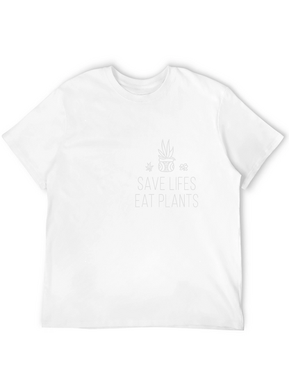 Camiseta Negra Vegan Save Lives Eat Plants