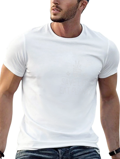 Camiseta Negra Vegan Save Lives Eat Plants