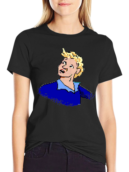 Camiseta Negra con Diseño Pixelado Retro