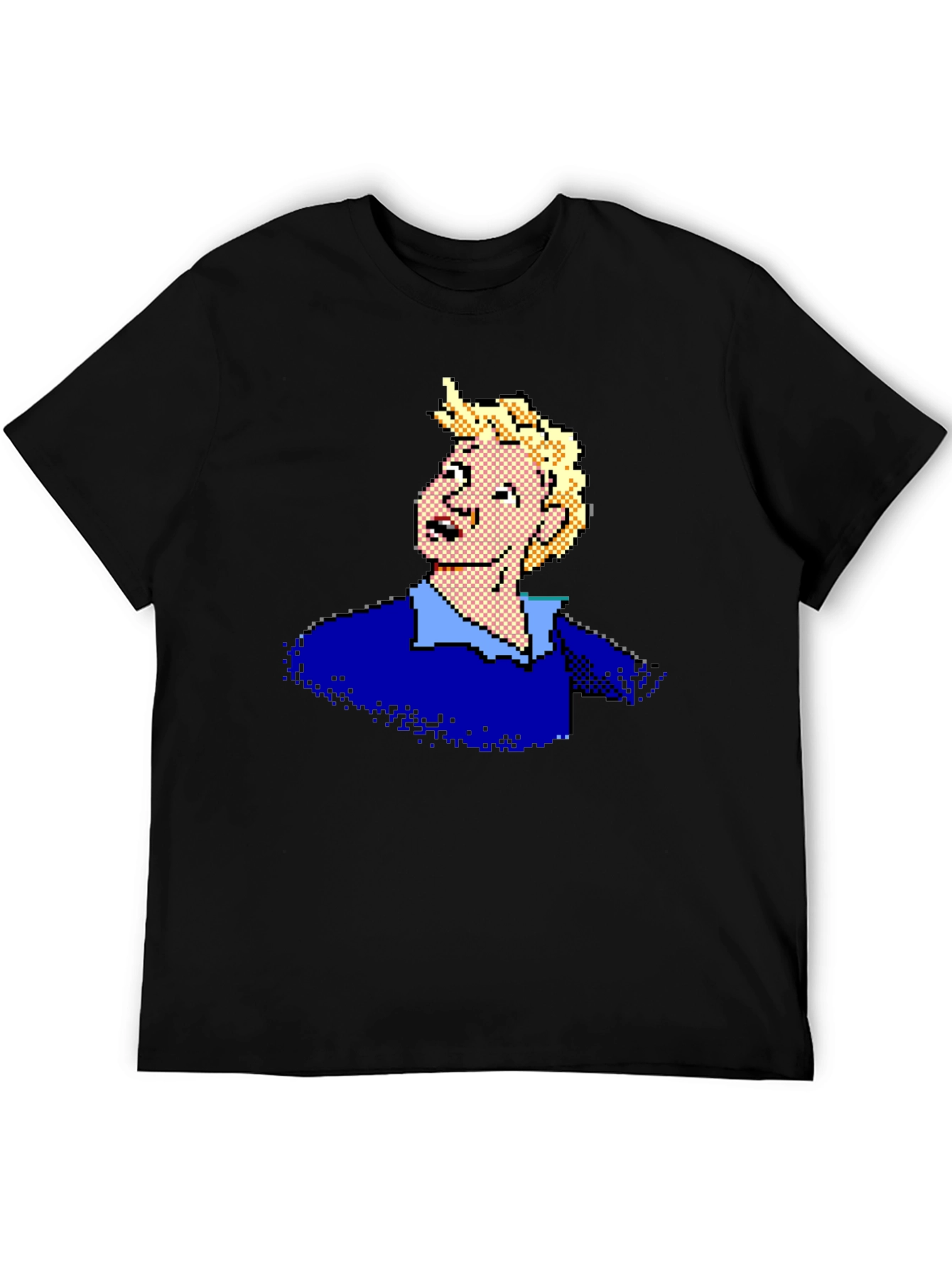 Camiseta Negra con Diseño Pixelado Retro