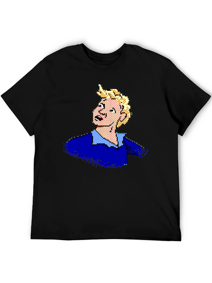Camiseta Negra con Diseño Pixelado Retro