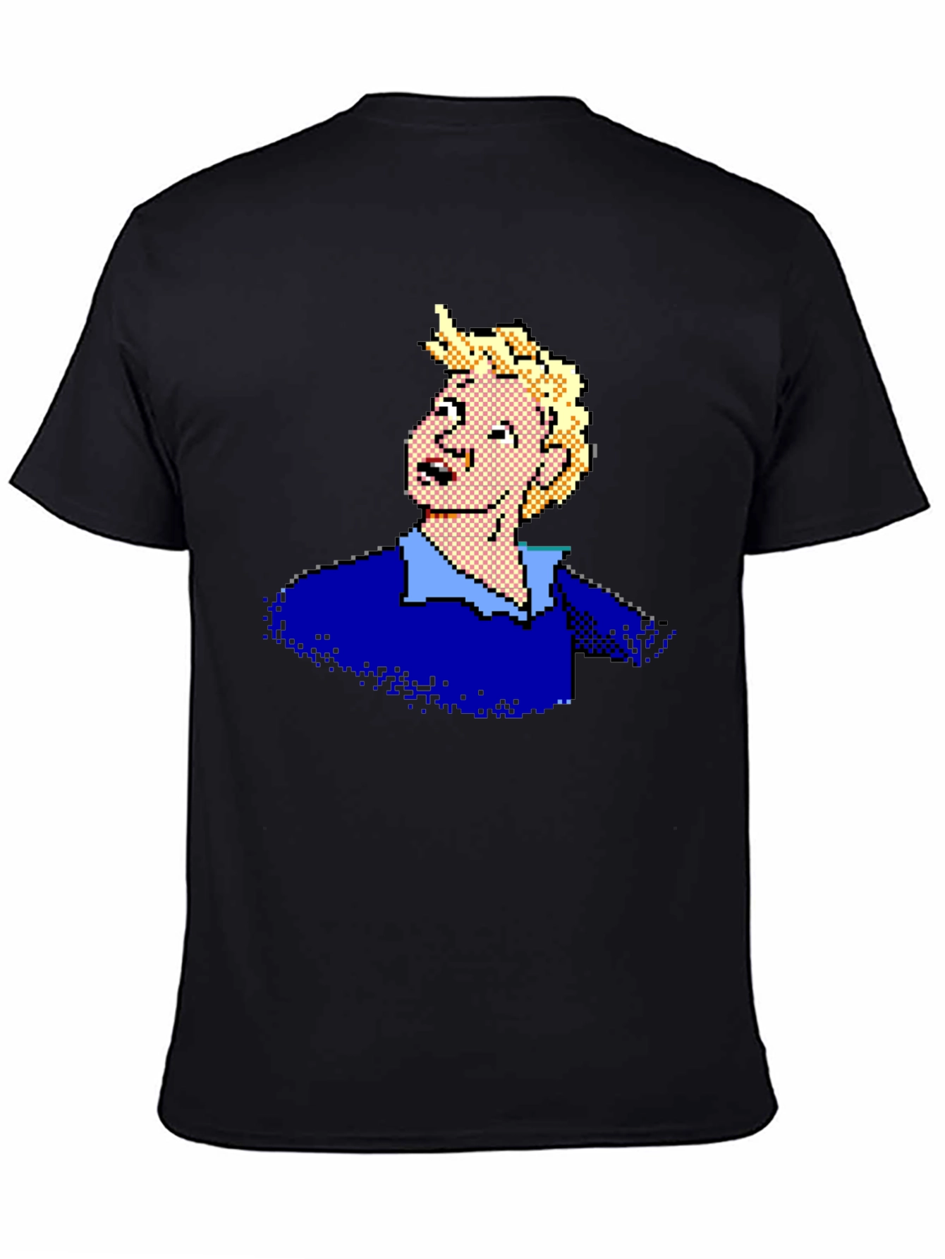 Camiseta Negra con Diseño Pixelado Retro