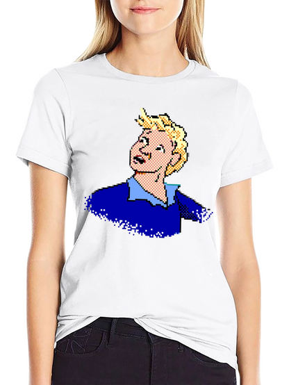 Camiseta Negra con Diseño Pixelado Retro
