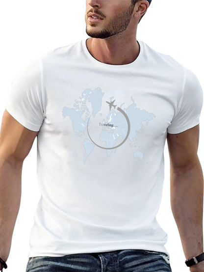 Camiseta Negra Mapa Mundi Traveling