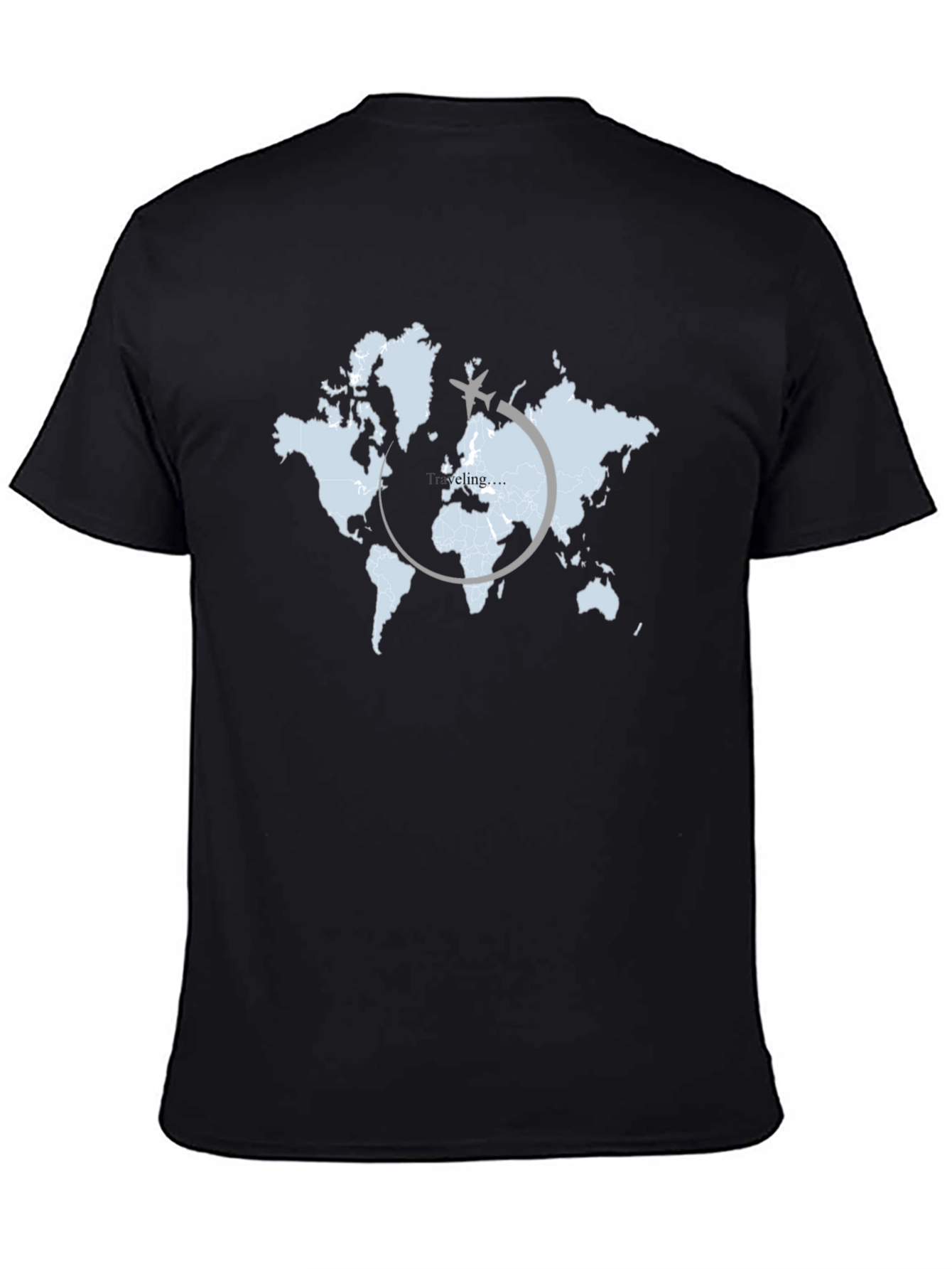 Camiseta Negra Mapa Mundi Traveling