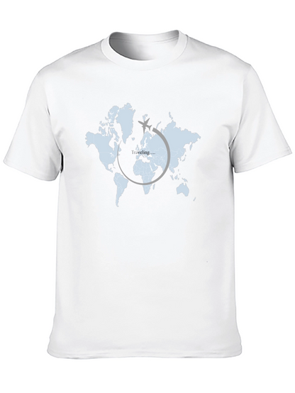 Camiseta Negra Mapa Mundi Traveling