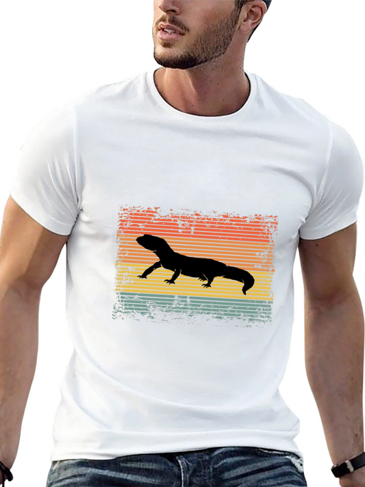 Camiseta Negra con Diseño Retro de Salamandra