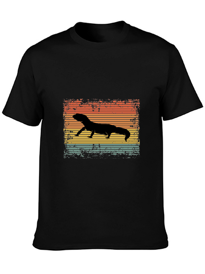 Camiseta Negra con Diseño Retro de Salamandra