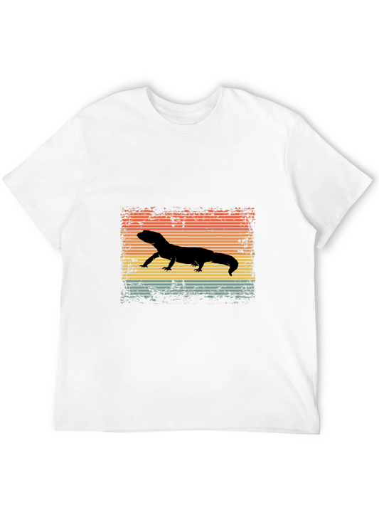 Camiseta Negra con Diseño Retro de Salamandra