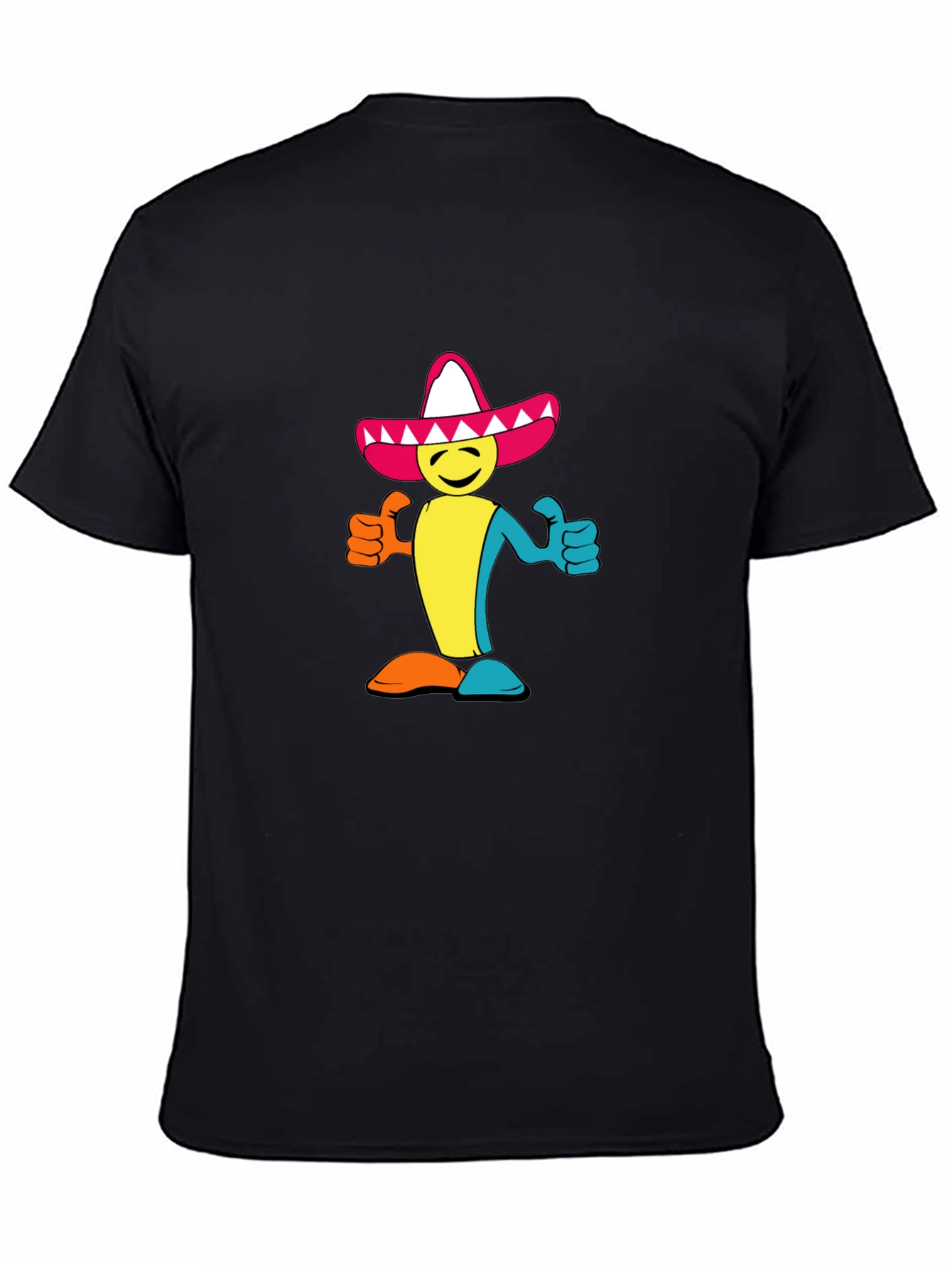 Camiseta Negra con Diseño Mexicano Alegre