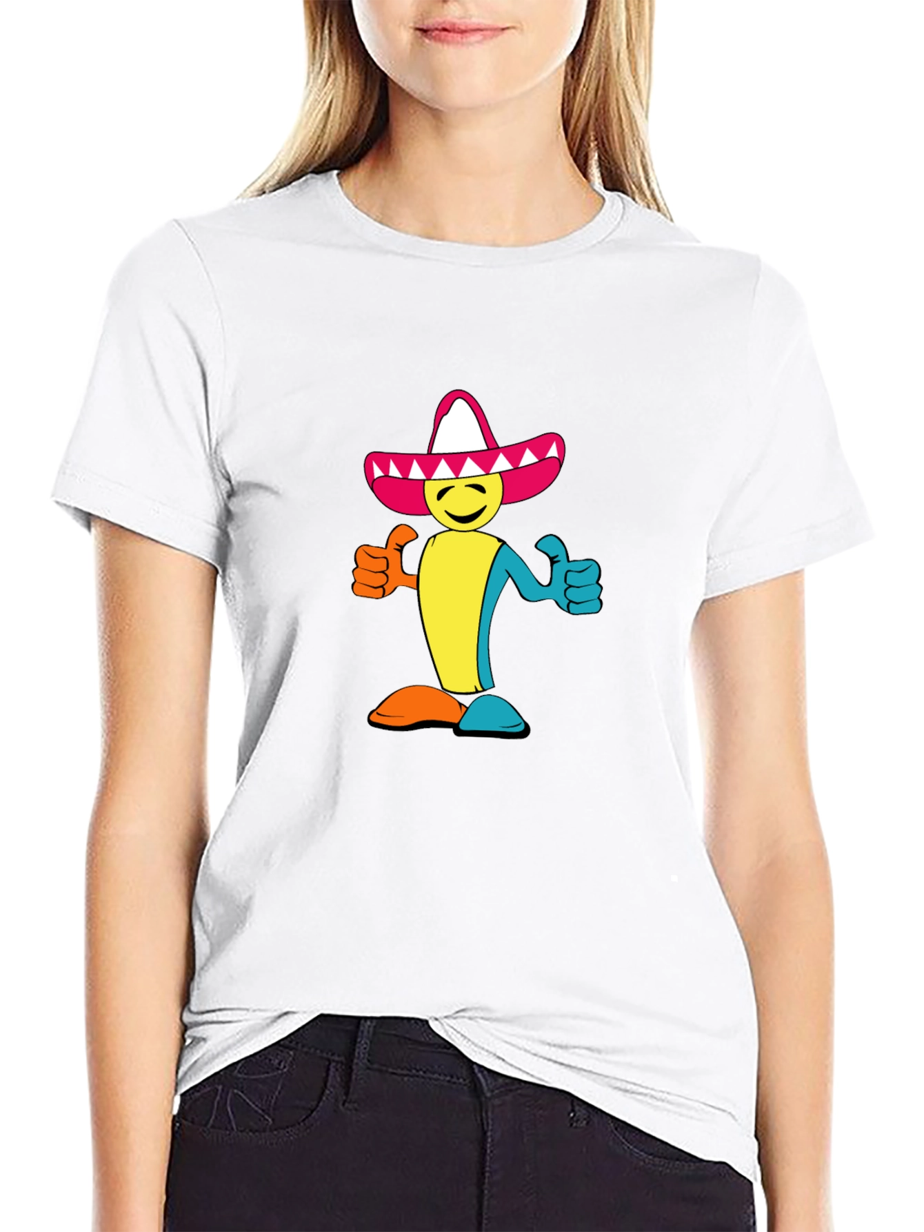 Camiseta Negra con Diseño Mexicano Alegre
